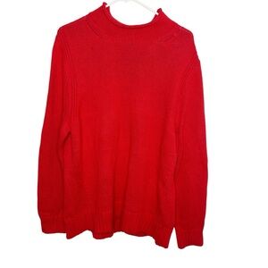 J.Crew Always 2X red cotton sweater preppy classic
